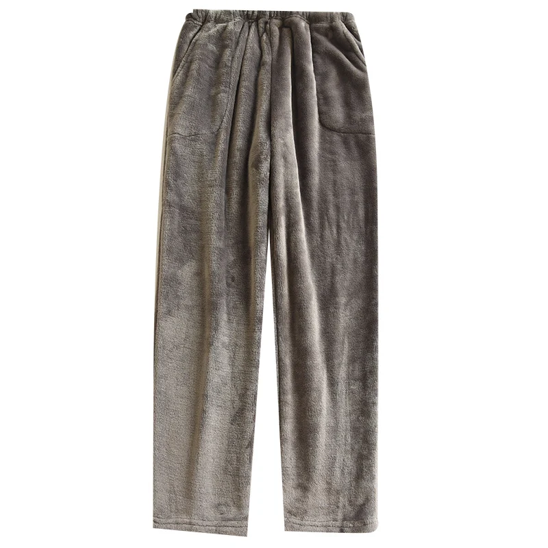 Flannel Women's Pajama Pants Fall/Winter Men's Loose Warm Simple New Couple's Home Pants Pants Winter One-Piece Hair