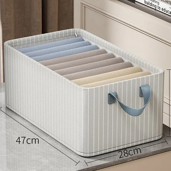 Foldable Fabric Storage Box for Home Dormitory, Clothes and Pants Wardrobe Storage Bin, Large Capacity Multifunctional Organizer