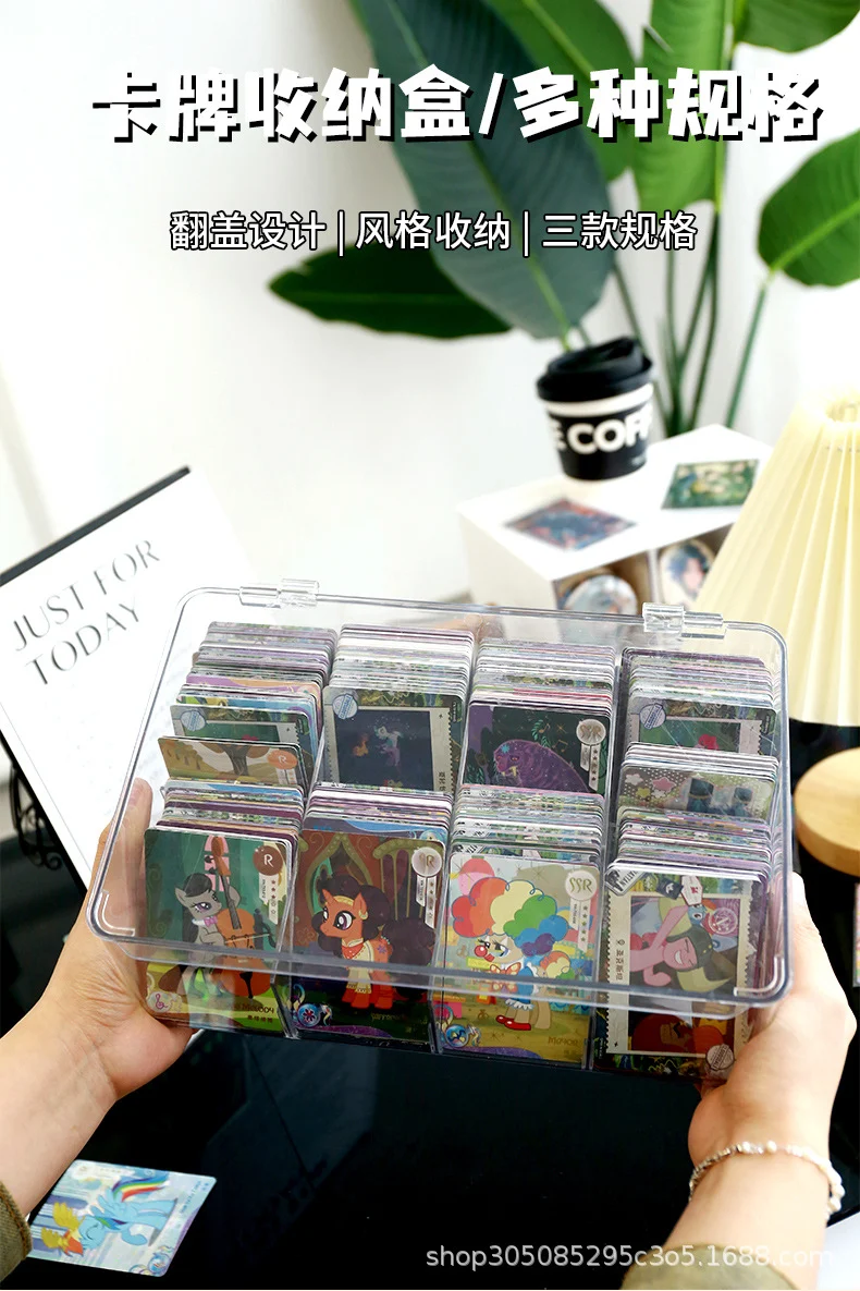 Card Storage Box, Card Organizer, Acrylic Compartment Display Rack, Stackable Drawer for Home Use