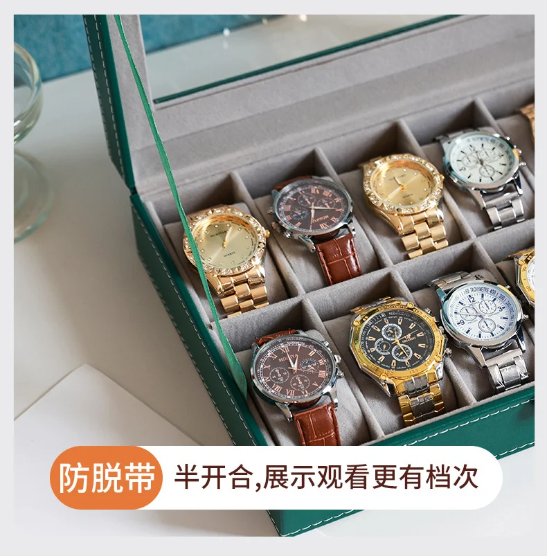 2025 New Leather Watch Box Storage Box with Lock Home Watch Organizer Display Box Mechanical Watch Jewelry Box