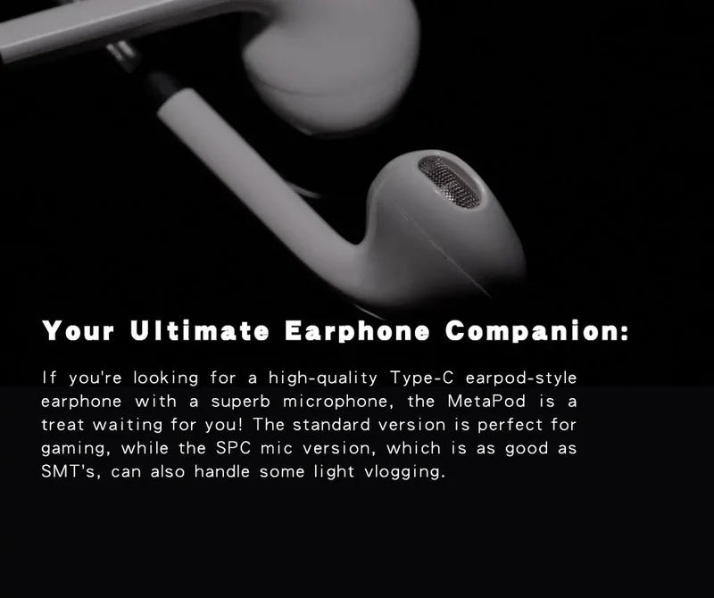 Venture Electronics VE monk metapod MM Semi-in-ear Headset mobile phone Type-c