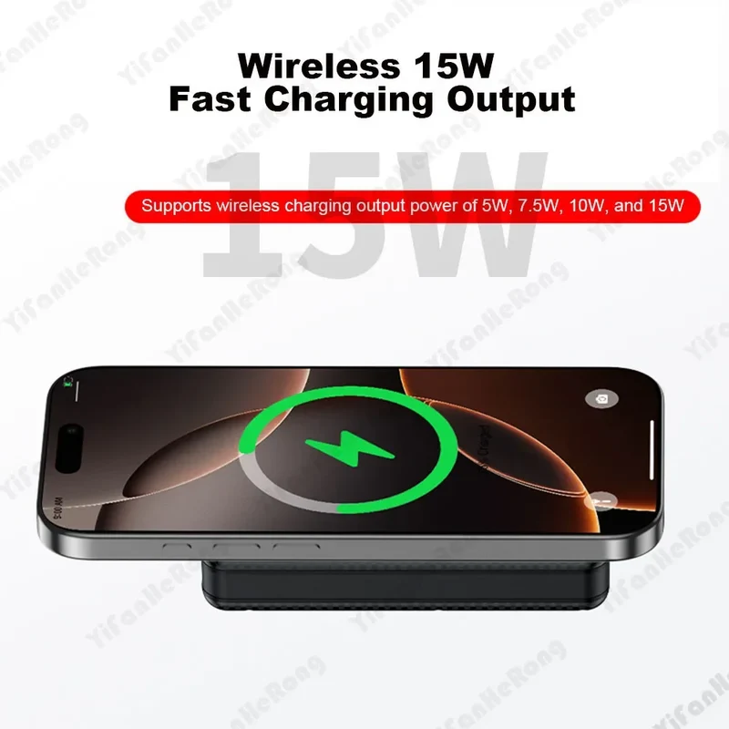 22.5W Wired +15W Wireless External Power Bank Case Battery Charge Storage Box Battery Holder 6*18650 20000mAh Power Bank Case