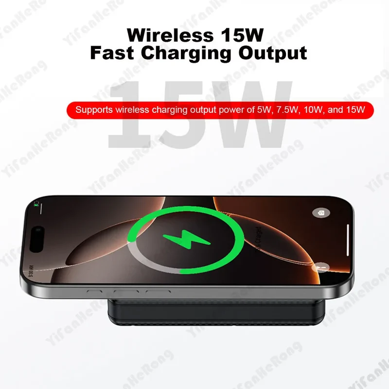 22.5W Wired +15W Wireless External Power Bank Case Battery Charge Storage Box Battery Holder 6*18650 20000mAh Power Bank Case