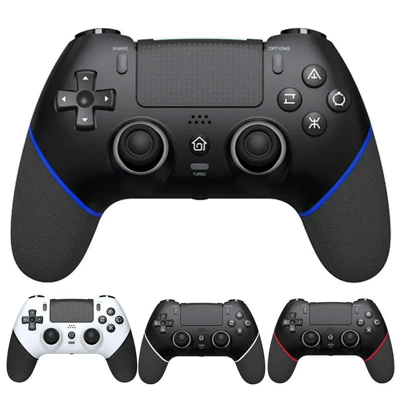 Wireless Gaming Controller 6 Axis Gyro Bluetooth Console Controller Macros Turbo Dual Vibration Hall Effect Joystick for PS4