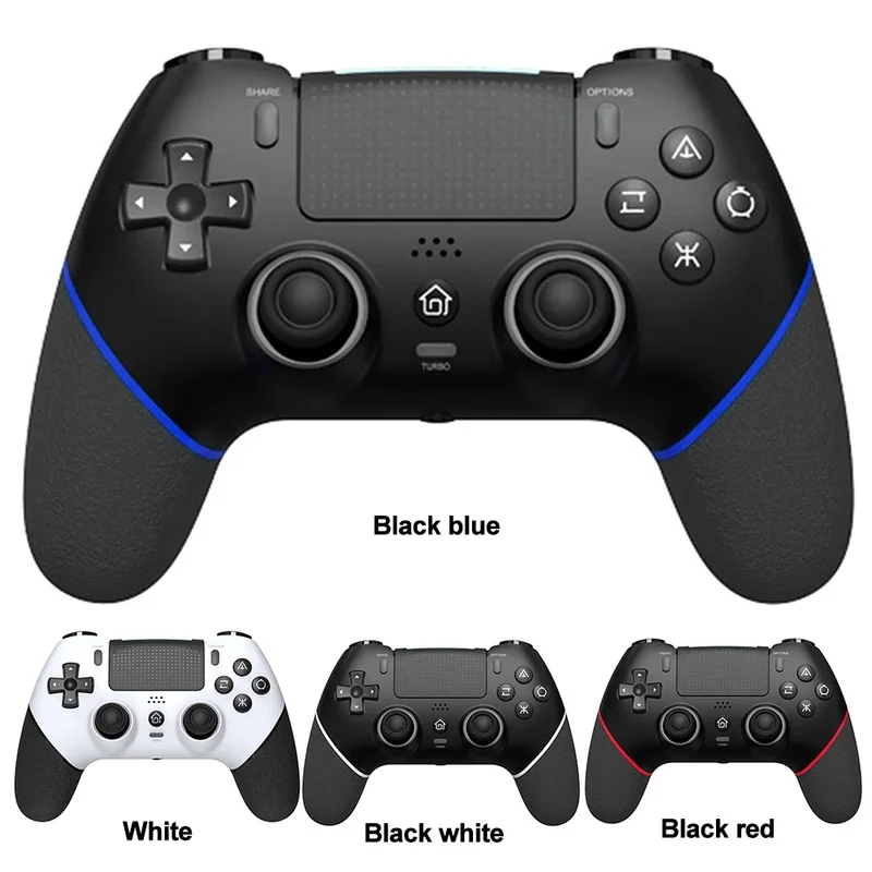 Wireless Gaming Controller 6 Axis Gyro Bluetooth Console Controller Macros Turbo Dual Vibration Hall Effect Joystick for PS4