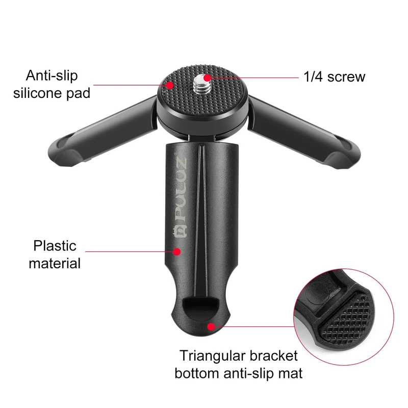 PULUZ Mini Portable Folding Plastic Stand Tripod Tripode&Universal Phone Clamp Bracket Smartphones Holder Clip for xiaomi,huawei