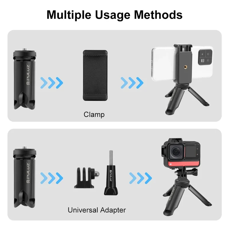 PULUZ Mini Portable Folding Plastic Stand Tripod Tripode&Universal Phone Clamp Bracket Smartphones Holder Clip for xiaomi,huawei