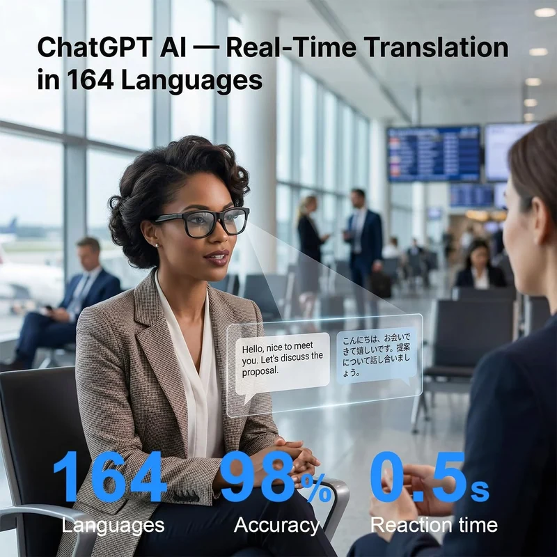 2026 AI Smart Glasses Touch Color-change Electrochromic Lens AI Translation ChatGPT BT Call Dual-mic Music Audio Sunglasses Men