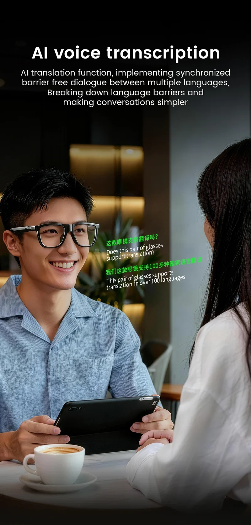 2026 AI Smart Glasses Touch Color-change Electrochromic Lens AI Translation ChatGPT BT Call Dual-mic Music Audio Sunglasses Men