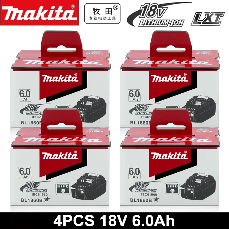 Genuine Makita 6.0Ah for Makita 18V Battery BL1830B BL1850B BL1850 BL1840 B0L1815 Replacement Lithium Battery DC18RC Chargers