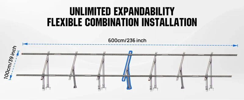 ECO-WORTHY 780W 4PCS 195W 3.12KWH Solar Panels with Upgrade Ground Mount for Shed, Home, Farm & Garden, Mounting Bracket