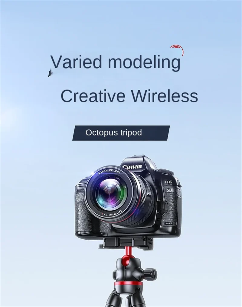 FGCLSY 2025 Flexible Octopus Tripod for iPhone smartphone Camera DSLR 2in1 Design With Phone Holder Side Cold Shoe 1/4'' Screw