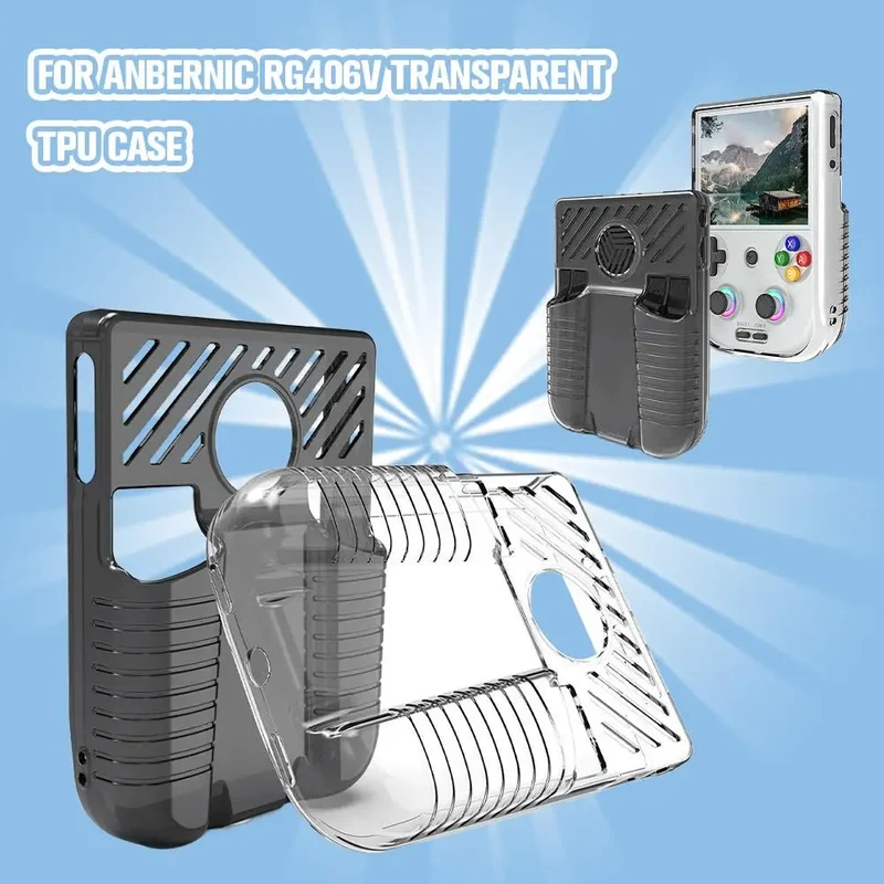 Game console protective case for anbernic RG406V transparent TPU soft Waterproof Anti Fall Protect Shell Game Console Accessory