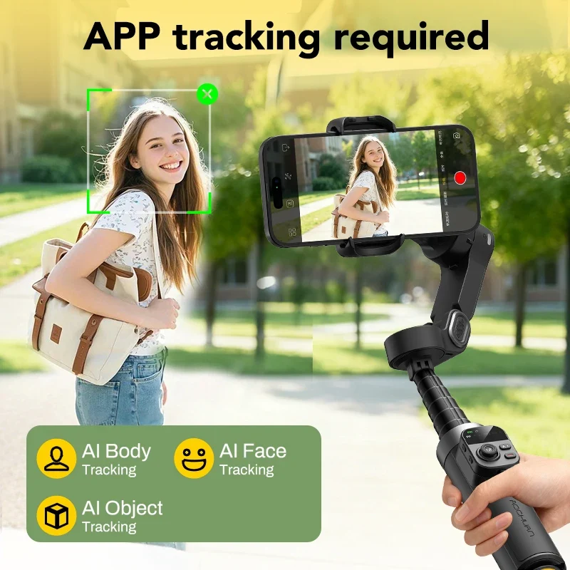 AOCHUAN Smart X3 3 Axis Anti-Shake Gimbal Stabilizer Built-in Telescopic Rod For iPhone And Android Smartphone Shooting Vlgo