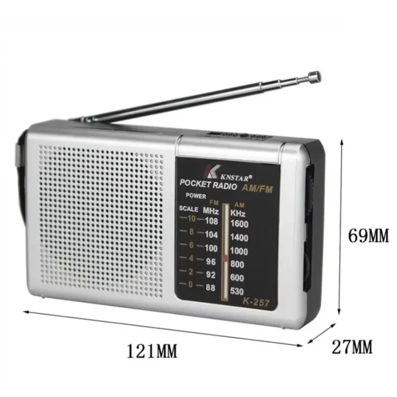 XIKCU AM FM Portable Mini Two Band Radio Full-wave Band Battery Powered Radio BuiltIn Speaker Outdoor Emergency Radio for Elders