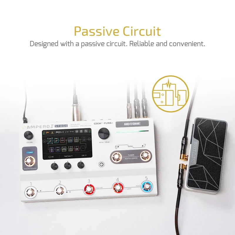 Pedalboard 2 in 1 Passive Expression Footswitch Hotone Ampero II Press EXP PedalIncluded 1 PCS Additional 15 CM TS Cable