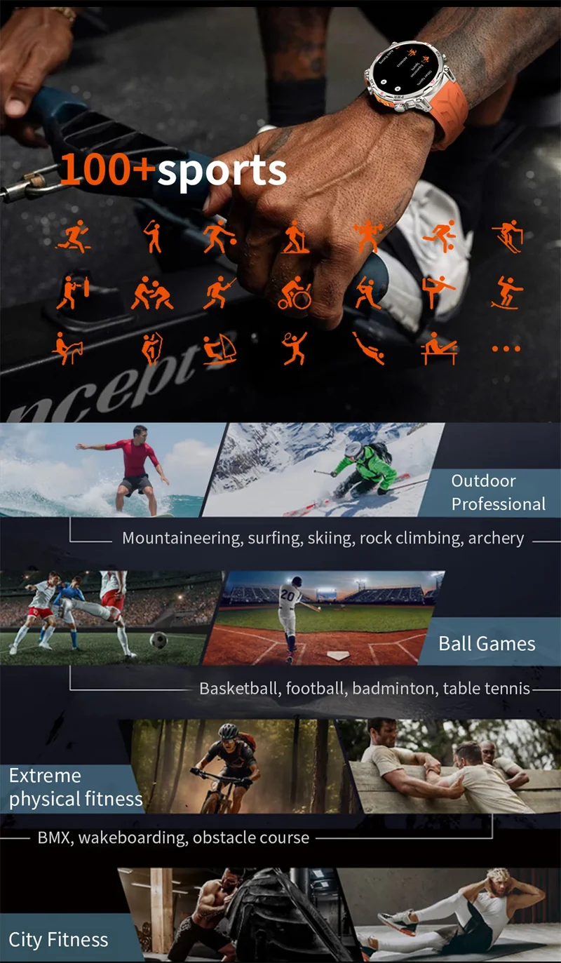 2025 New Professional GPS Sports Smart Watch Outdoor RIDE Run GPS track Swim Watchs Compass Altimeter 5ATM Sports Bracelets Men