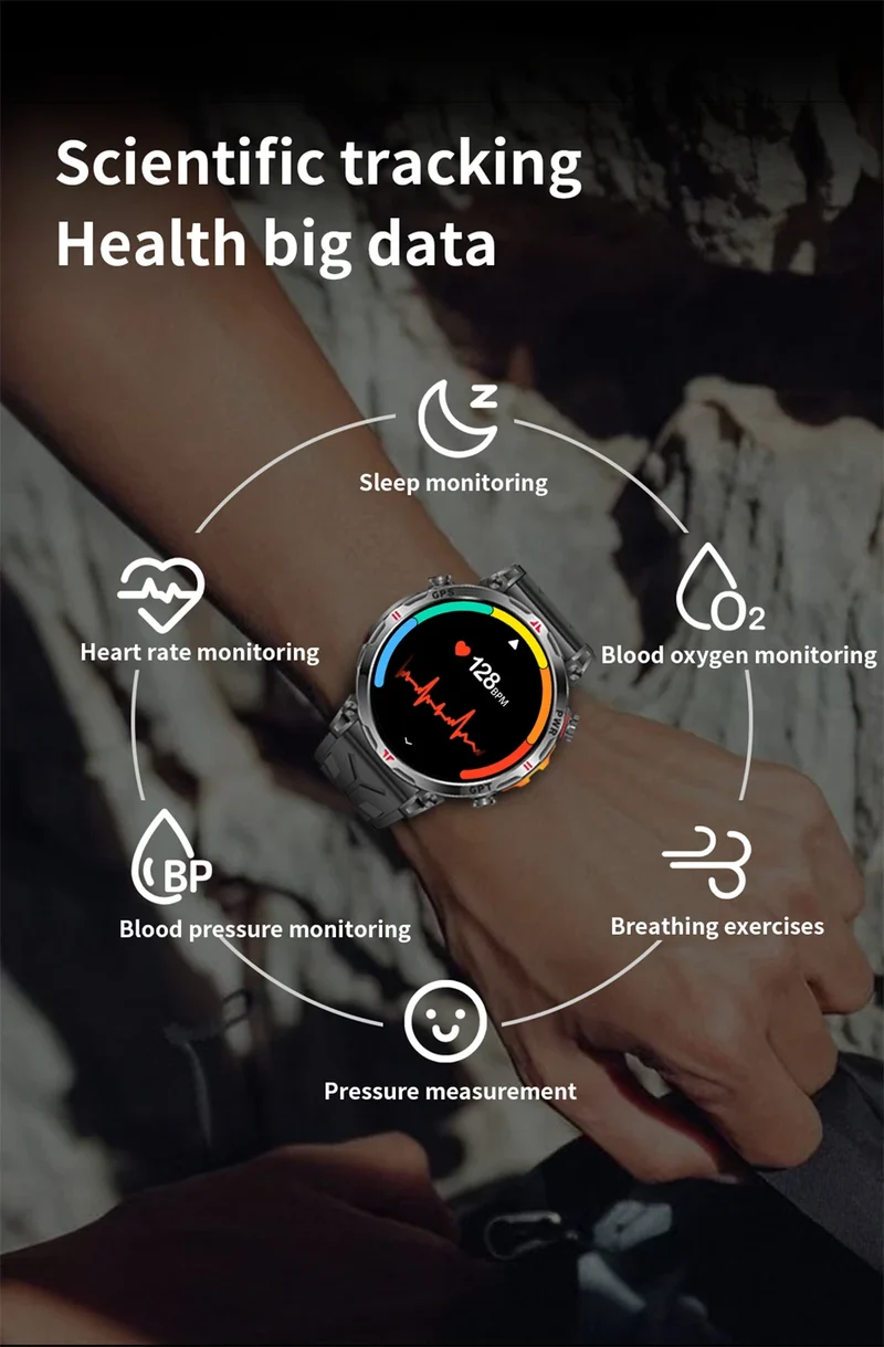 2025 New Professional GPS Sports Smart Watch Outdoor RIDE Run GPS track Swim Watchs Compass Altimeter 5ATM Sports Bracelets Men