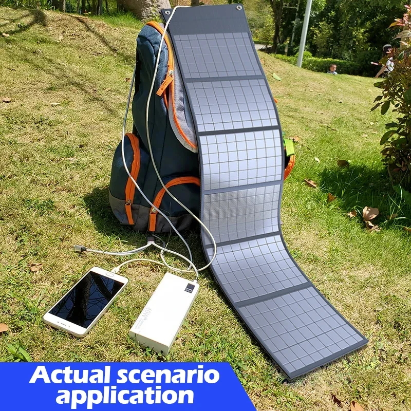 200-300W Solar Panel Folding Bag USB+DC Output Solar Charger Portable Foldable Solar Charging Device for Outdoor Power Supply