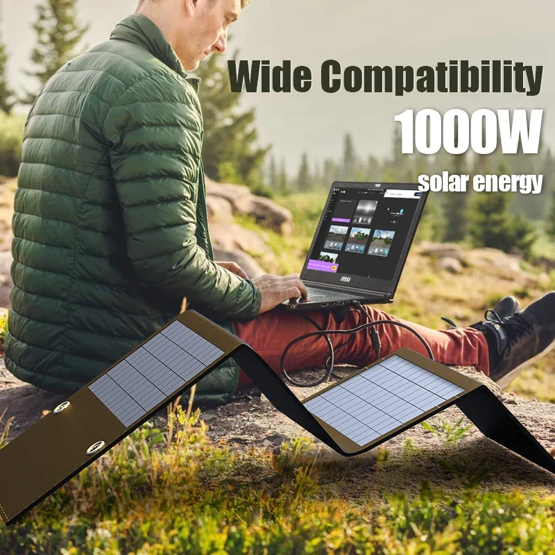 200-300W Solar Panel Folding Bag USB+DC Output Solar Charger Portable Foldable Solar Charging Device for Outdoor Power Supply