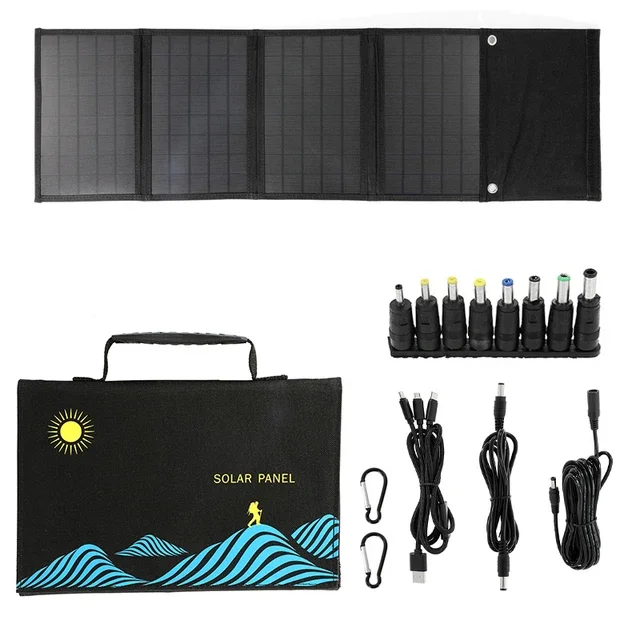 200-300W Solar Panel Folding Bag USB+DC Output Solar Charger Portable Foldable Solar Charging Device for Outdoor Power Supply