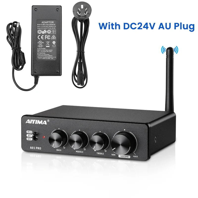 AIYIMA Audio A01 Pro TPA3116D2 Bluetooth Sound Power Amplifier 100W Mini Hifi Class D Stereo Amp Bass Treble for Home Theater
