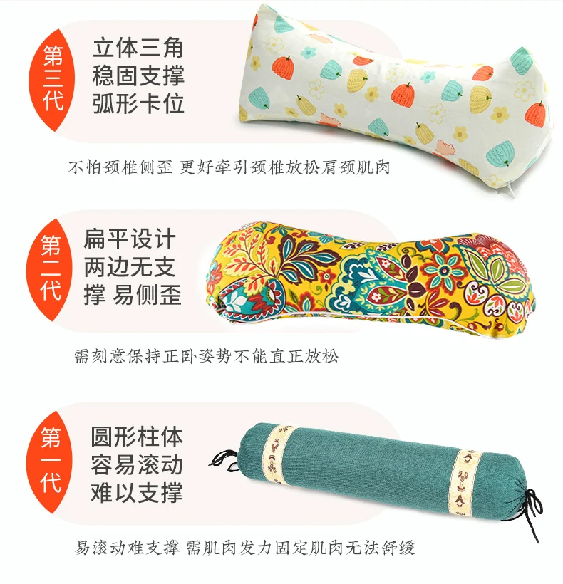 Cervical Spine Pillow Buckwheat Skin Pillow Sleeping Triangle Massage Pillow to Aid Sleep Hard Single Physiotherapy Neck Protection Buckwheat Triangle Pillow