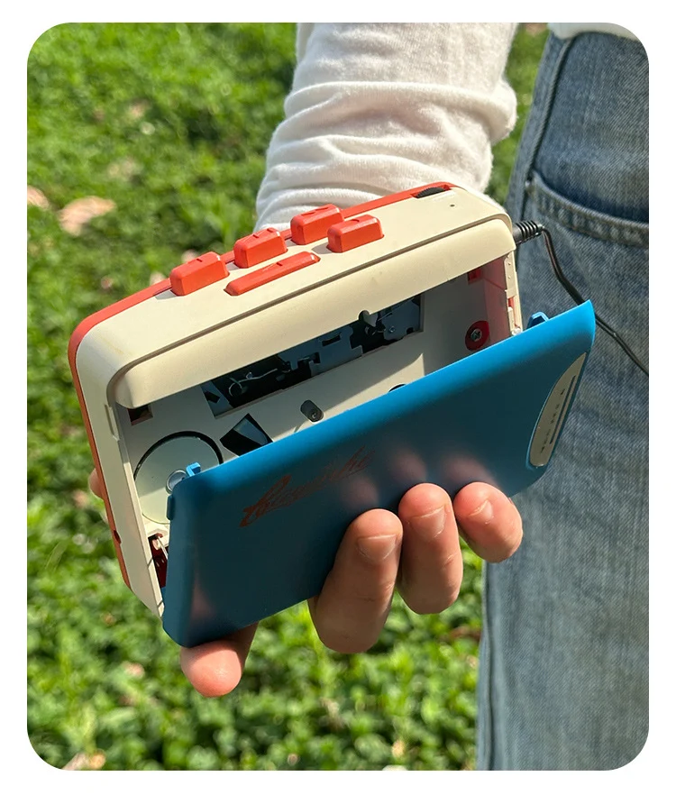 Bayin Box Cross-Border Transparent Retro Tape Player Recorder Walkman Headphone Player Tape Player Radio