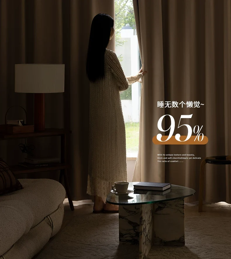 2026 New Summer Blackout Curtain Fabric, Sunshade and Heat Insulation for Living Room and Bedroom, Simple Modern Blackout Curtain Finished Product