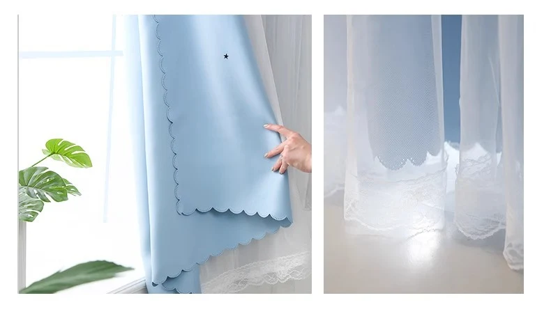 Source manufacturers non-perforated installation curtains hook and loop curtains cross-border foreign trade shading curtains self-adhesive finished products wholesale