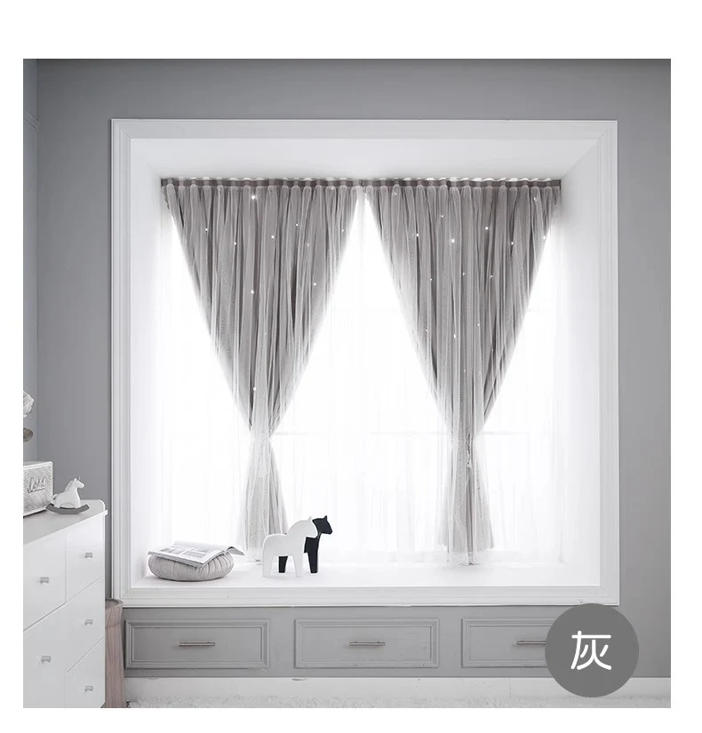 Source manufacturers non-perforated installation curtains hook and loop curtains cross-border foreign trade shading curtains self-adhesive finished products wholesale