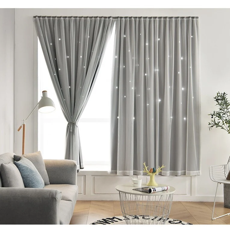 Source manufacturers non-perforated installation curtains hook and loop curtains cross-border foreign trade shading curtains self-adhesive finished products wholesale