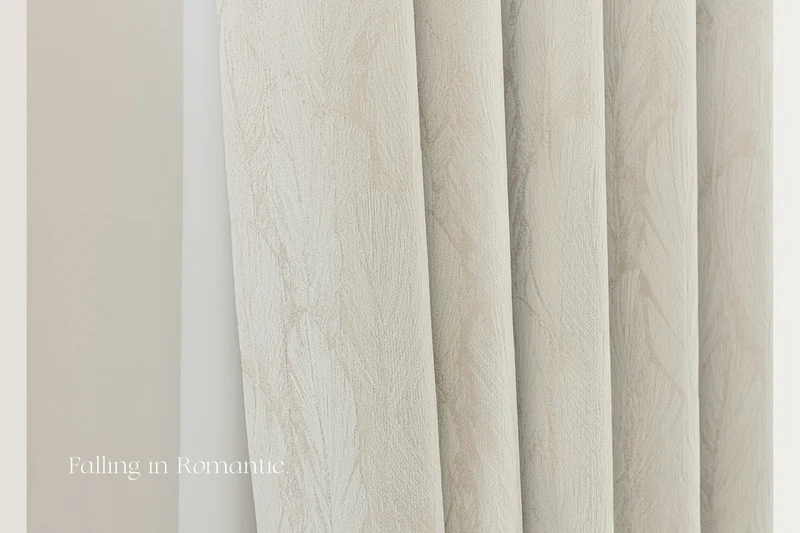 Cream Style Jacquard Curtain for Bedroom Premium Chenille Shading Living Room Bedroom French Light Luxury Shaoxing Curtain