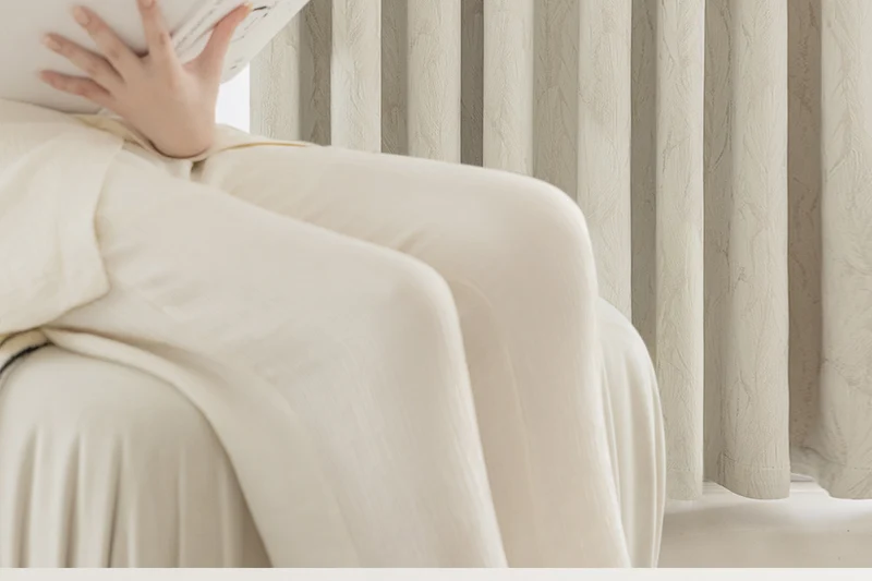 Cream Style Jacquard Curtain for Bedroom Premium Chenille Shading Living Room Bedroom French Light Luxury Shaoxing Curtain