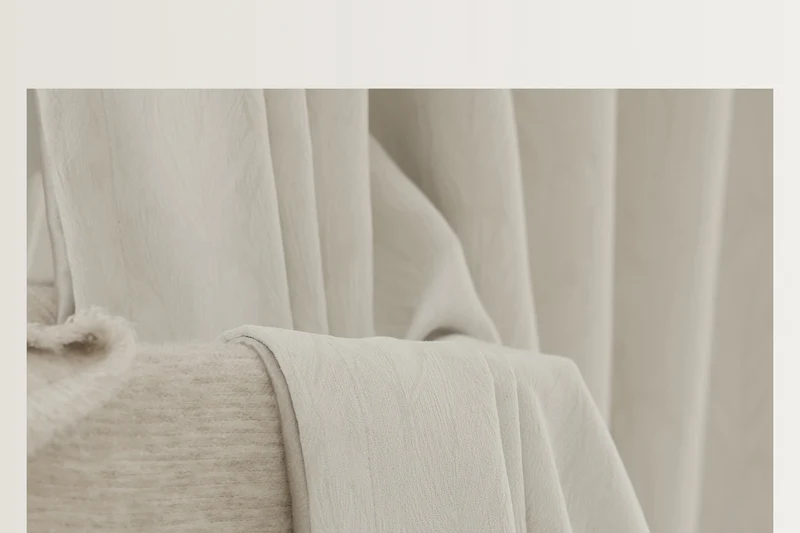 Cream Style Jacquard Curtain for Bedroom Premium Chenille Shading Living Room Bedroom French Light Luxury Shaoxing Curtain