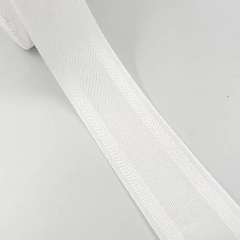 Thickened Jacquard Curtain Cloth Belt Pure White Flat Hook Perforated Polyester Spinning Belt Curtain Lining Belt Korean Pleated Ribbon E8