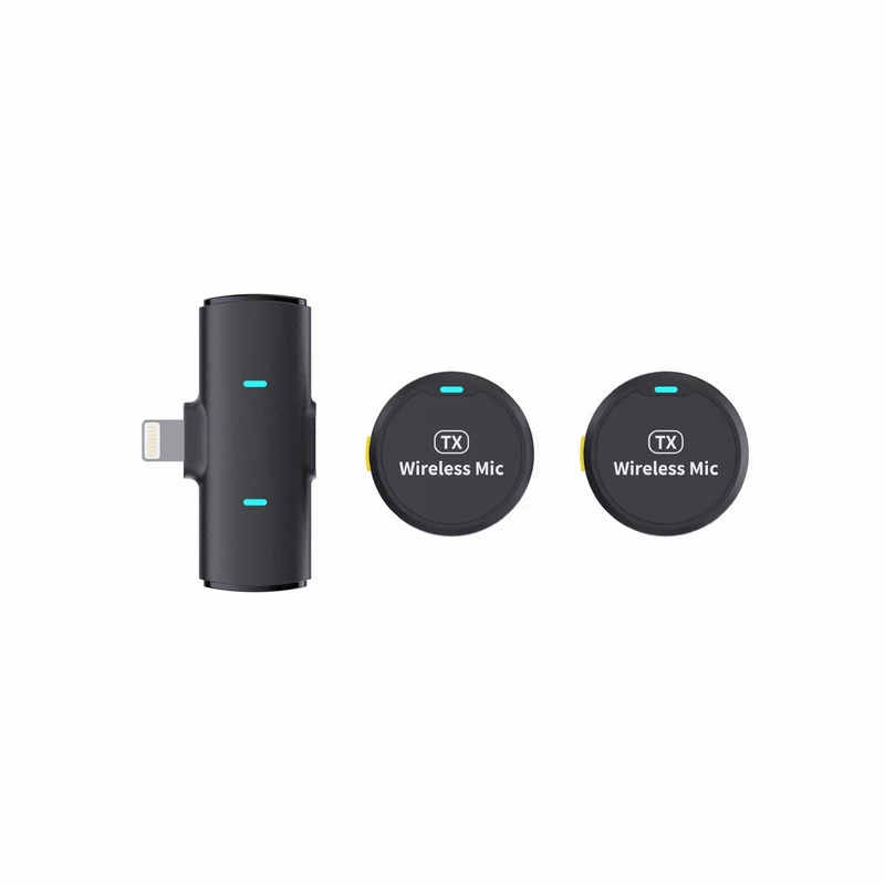 The new adsorption type one drag two wireless collar clip microphone round live mobile phone photography magnetic collar clip radio microphone