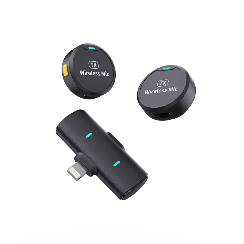 The new adsorption type one drag two wireless collar clip microphone round live mobile phone photography magnetic collar clip radio microphone