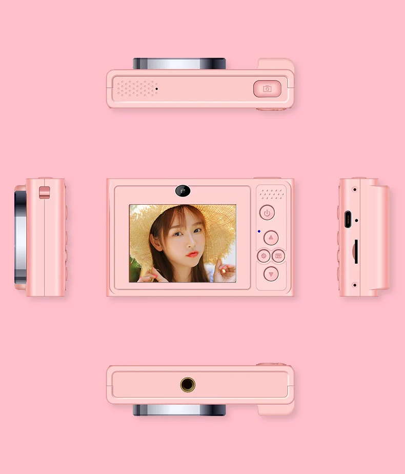 Explosions student campus camera CCD entry-level portable small high-definition digital card machine double camera can take selfies