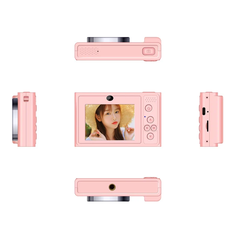 Explosions student campus camera CCD entry-level portable small high-definition digital card machine double camera can take selfies