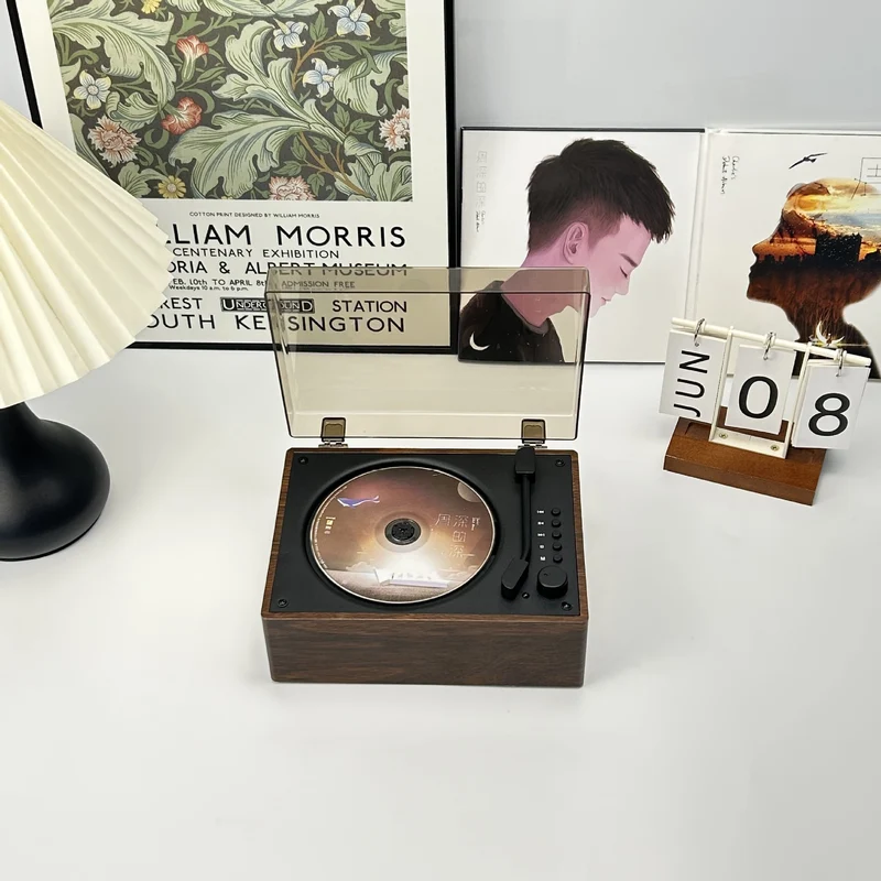 Cross-Border Popular Retro Cd Player Portable Music Album Bluetooth Speaker Player Cd Disc Birthday Gift