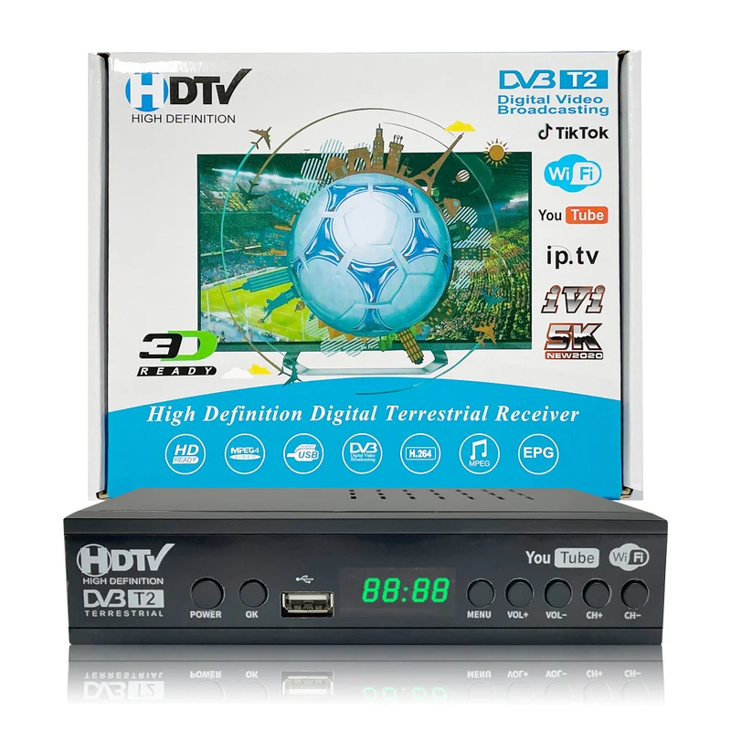 Cross-border Source Factory DVB-T2 Indonesia WiFi Digital TV Ground Wave Top Intelligence
