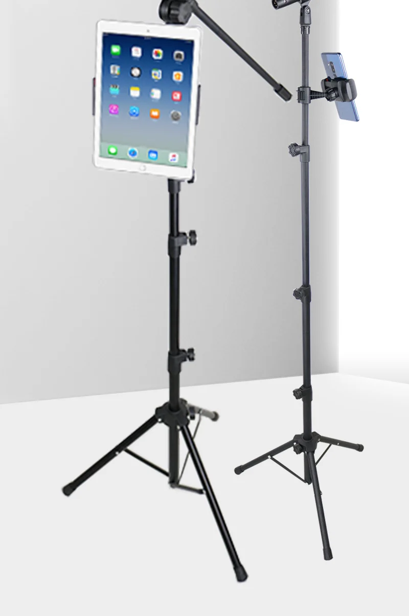 2025 Crossbar Microphone Stand Frosted Metal Adjustable Height Floor Stand Live Performance Microphone Stand