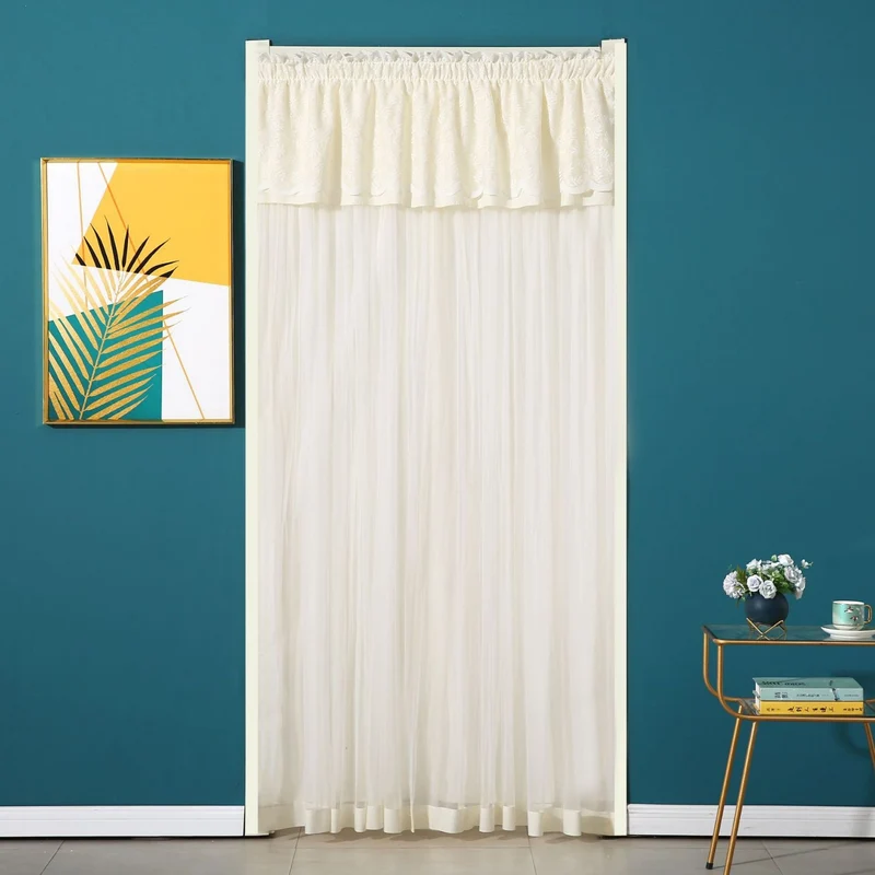 New Lace Anti-Mosquito Curtains, Door Curtains, Gauze Curtains, Entry Double-Layer Silent Bedroom Curtains, Fly-Proof Summer Curtains, Door Curtains