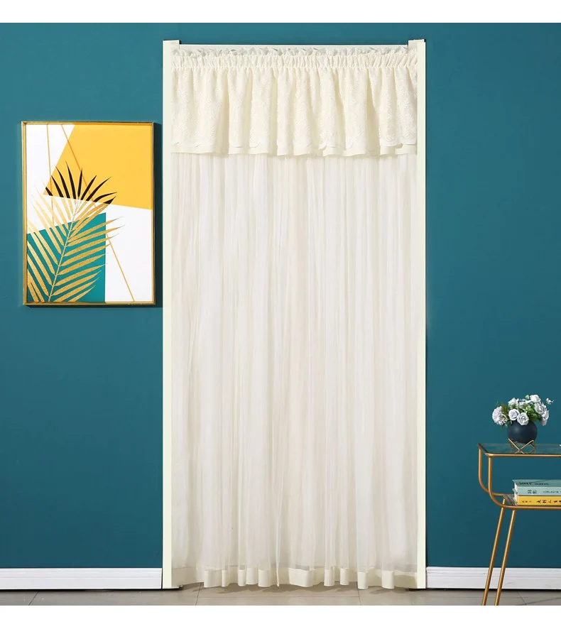 New Lace Anti-Mosquito Curtains, Door Curtains, Gauze Curtains, Entry Double-Layer Silent Bedroom Curtains, Fly-Proof Summer Curtains, Door Curtains