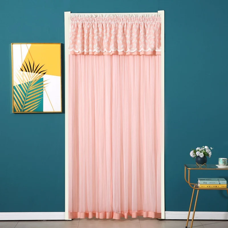 New Lace Anti-Mosquito Curtains, Door Curtains, Gauze Curtains, Entry Double-Layer Silent Bedroom Curtains, Fly-Proof Summer Curtains, Door Curtains