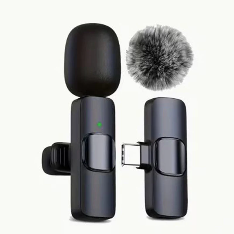 Cross-border new wireless collar clip microphone factory portable audio video recording mini K1 microphone