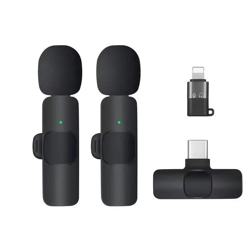 Cross-border new wireless collar clip microphone factory portable audio video recording mini K1 microphone