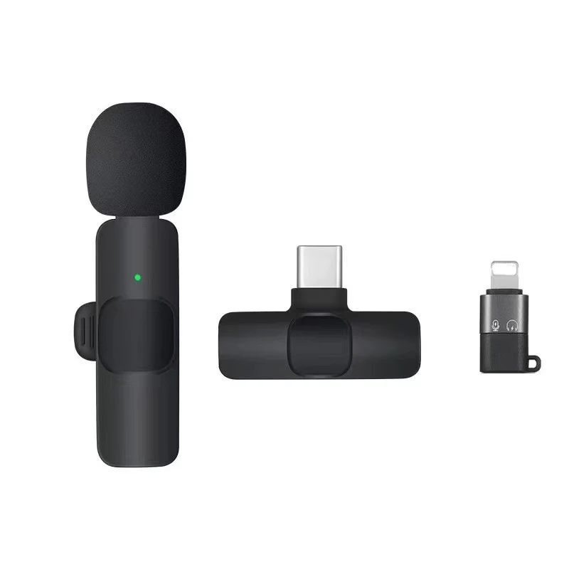 Cross-border new wireless collar clip microphone factory portable audio video recording mini K1 microphone