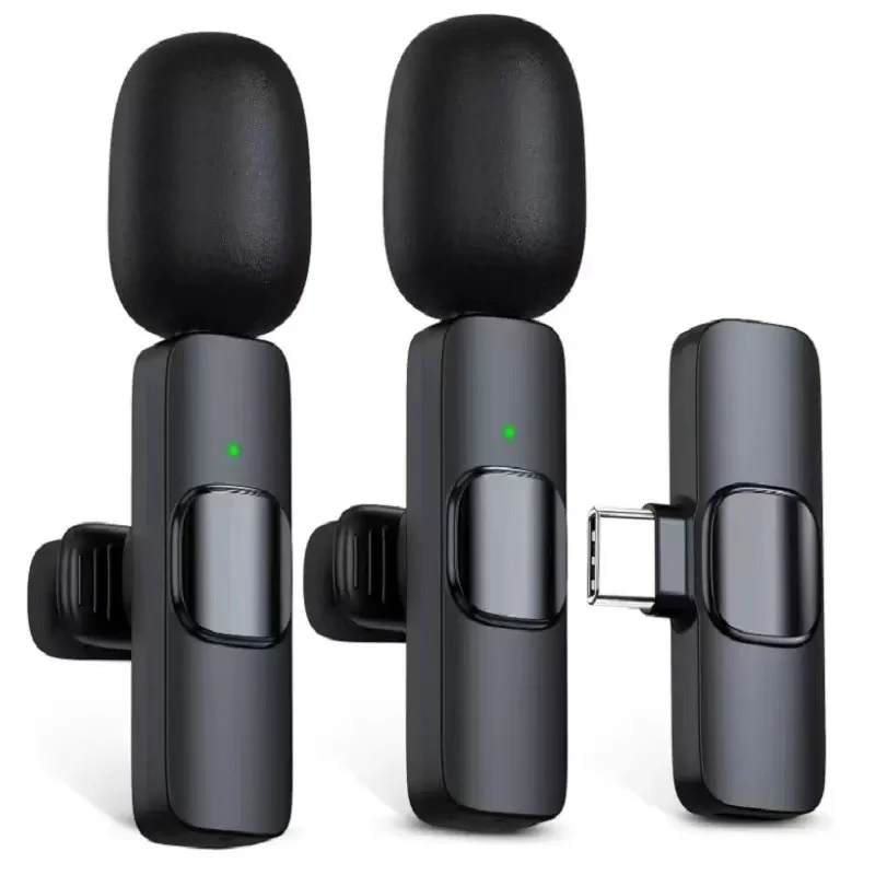 Cross-border new wireless collar clip microphone factory portable audio video recording mini K1 microphone
